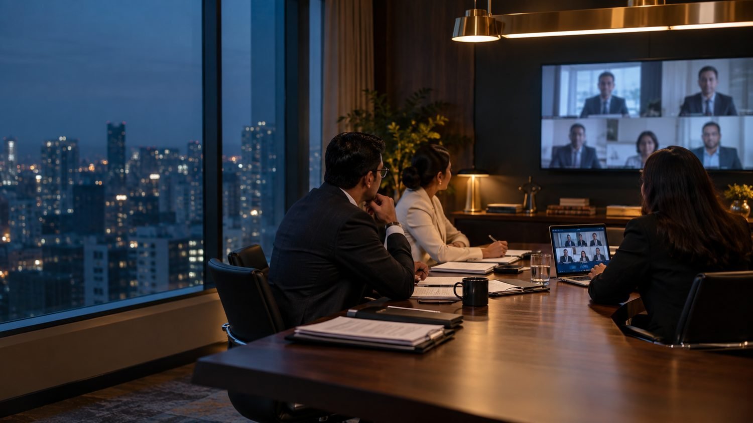 Law Wallet advising international clients on Indian-law matters over a video conference from New Delhi